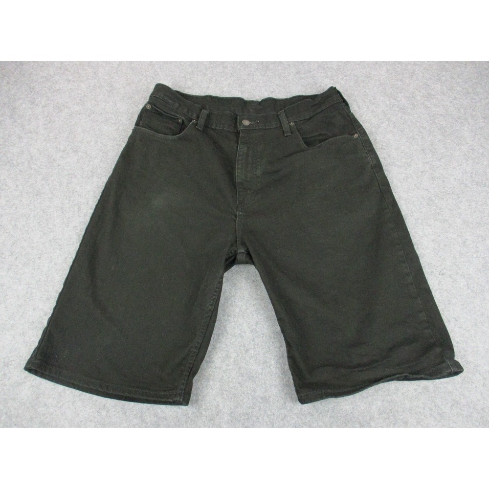 Levis Shorts Mens 34 Black 569 Loose Relaxed 5 Pocket Denim Flat Front 12"